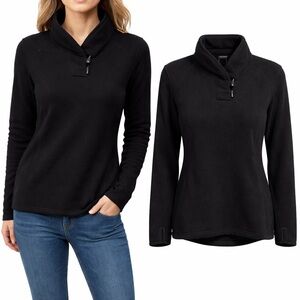 The North Face Womens Black‎ Fleece Toggle Shawl Neck Pullover Small